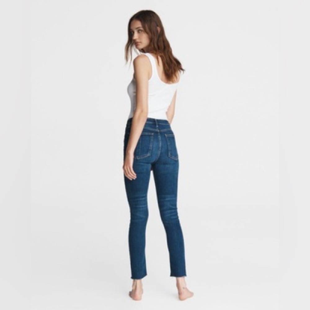 Rag and Bone‎ Nina High Rise Skinny Jeans with Raw Leg Bottom Edges